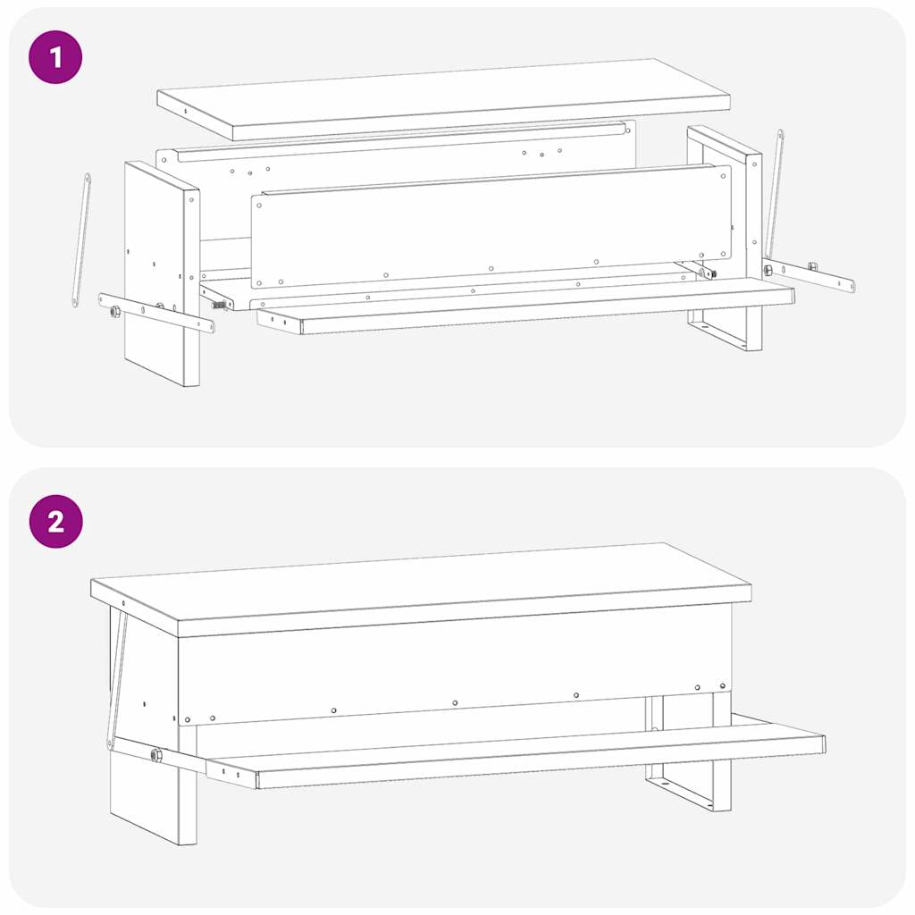 vidaXL Kip trekvoeder Zwart 48,5 x 39,5 x 19 cm Koudgewalst Staal