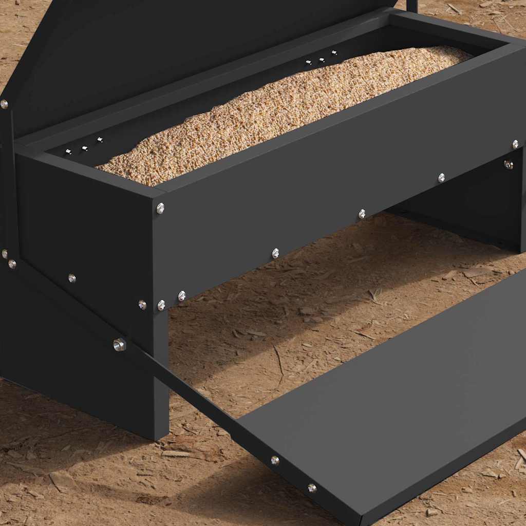 vidaXL Kip trekvoeder Zwart 48,5 x 39,5 x 19 cm Koudgewalst Staal