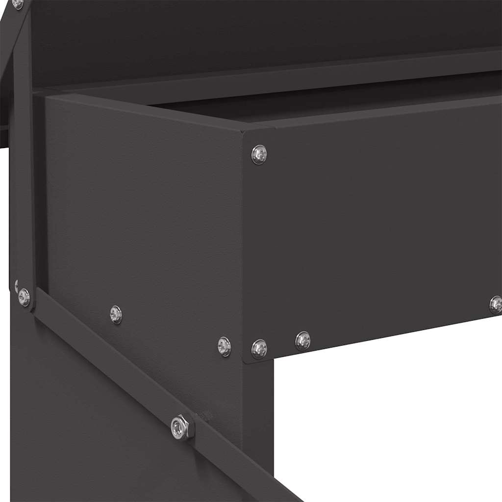 vidaXL Kip trekvoeder Zwart 48,5 x 39,5 x 19 cm Koudgewalst Staal
