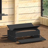 vidaXL Kip trekvoeder Zwart 48,5 x 39,5 x 19 cm Koudgewalst Staal