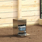 vidaXL Chicken Feeder Black 25x42x40 cm Cold Rolled Steel