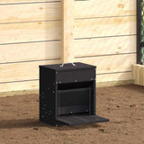 vidaXL Chicken Feeder Black 25x42x40 cm Cold Rolled Steel