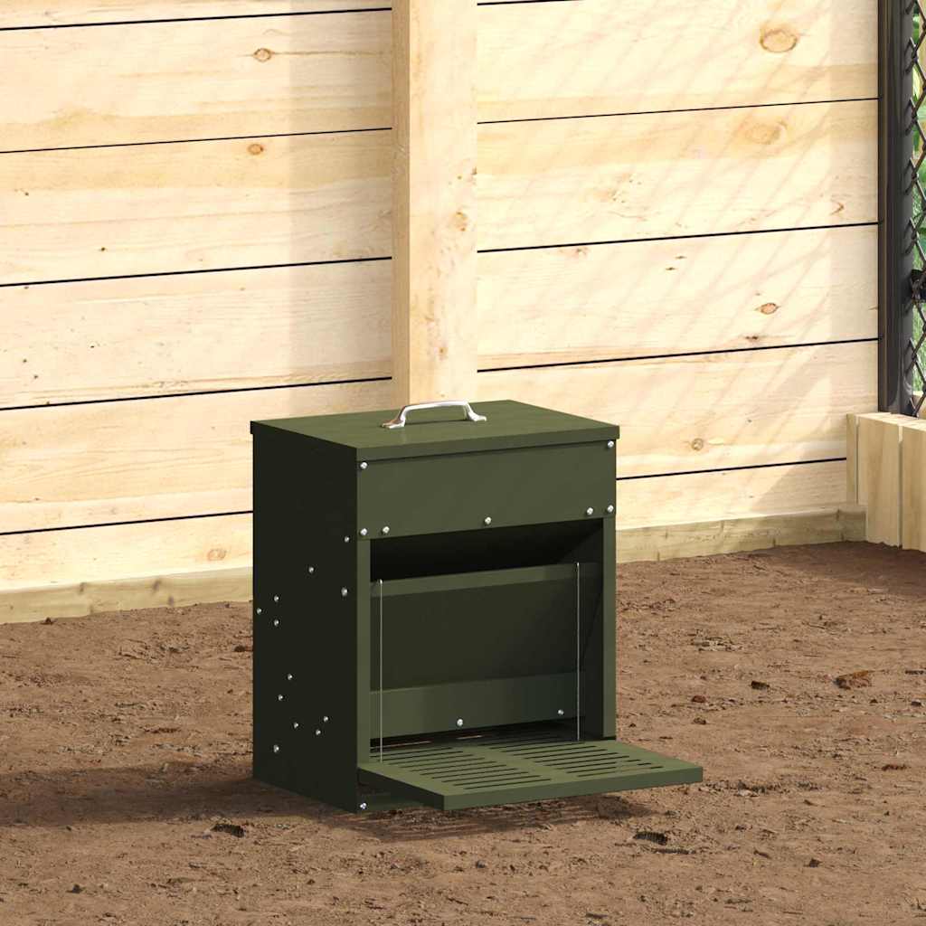 vidaXL Chicken Feeder Black 25x42x40 cm Cold Rolled Steel