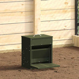 vidaXL Chicken Feeder Black 25x42x40 cm Cold Rolled Steel