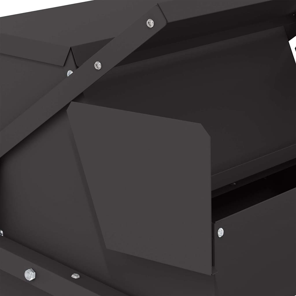 vidaXL Chicken Feeder Black 50 x 40 x 29 cm Cold-Rolled Steel