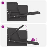 vidaXL Chicken Feeder Black 50 x 40 x 29 cm Cold-Rolled Steel