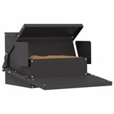 vidaXL Chicken Feeder Black 50 x 40 x 29 cm Cold-Rolled Steel