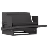 vidaXL Chicken Feeder Black 50 x 40 x 29 cm Cold-Rolled Steel
