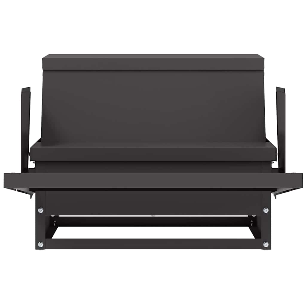 vidaXL Chicken Feeder Black 50 x 40 x 29 cm Cold-Rolled Steel
