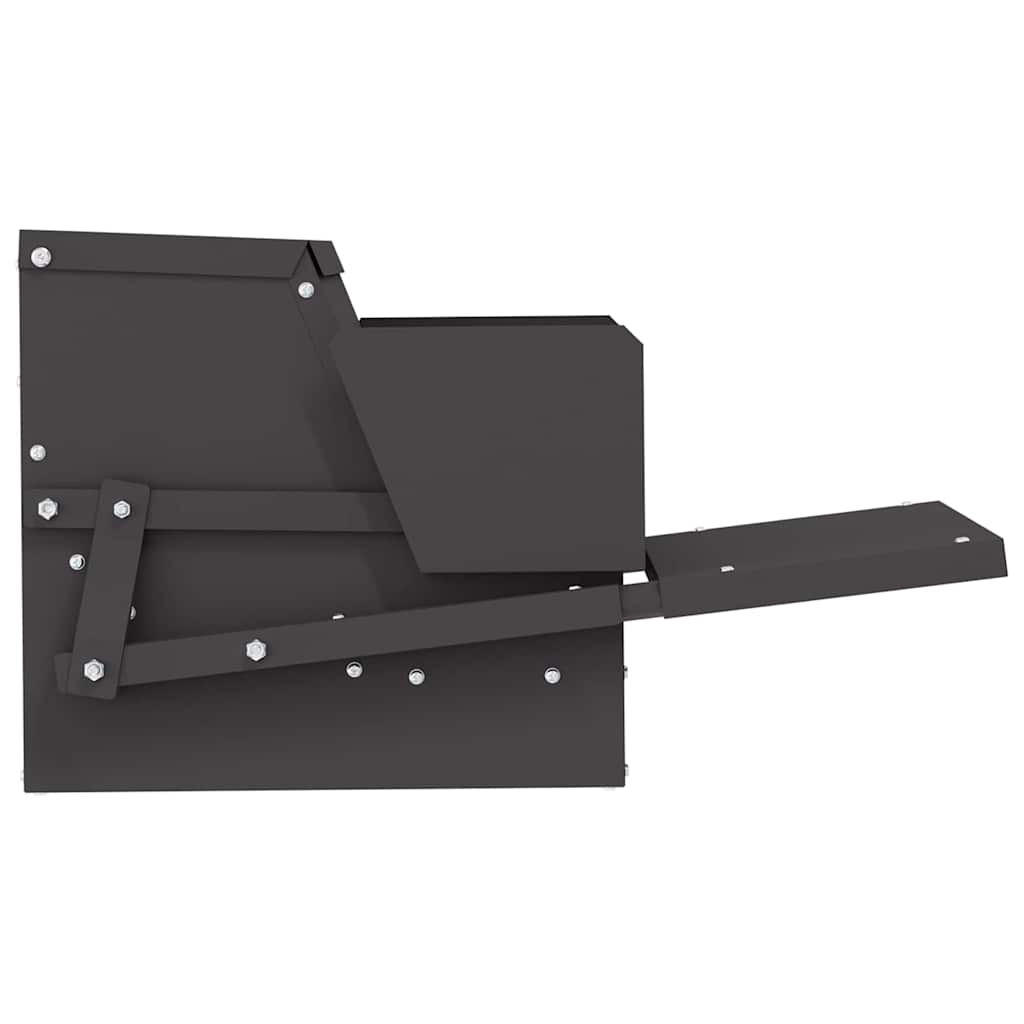 vidaXL Chicken Feeder Black 50 x 40 x 29 cm Cold-Rolled Steel