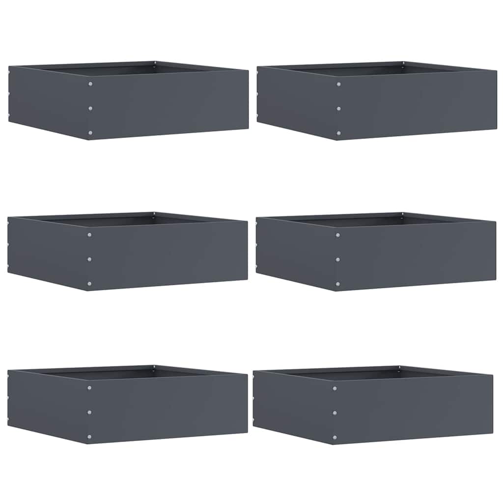vidaXL Lawn Edging Black 40 x 40 x 13 cm Steel