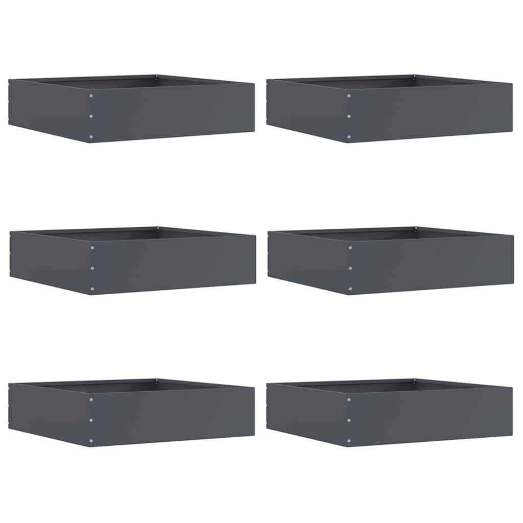 vidaXL Lawn Edging Black 40 x 40 x 13 cm Steel