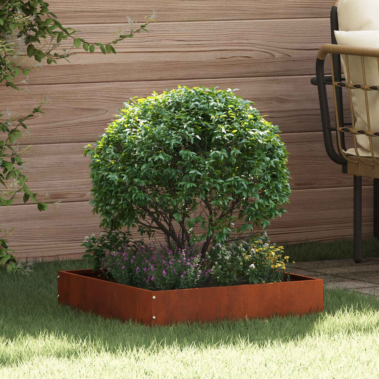 vidaXL Lawn Edging Black 40 x 40 x 13 cm Steel