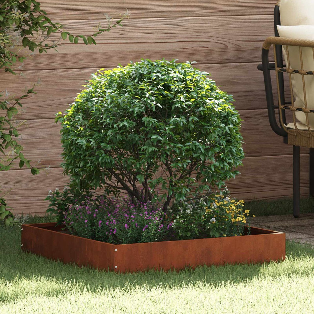 vidaXL Lawn Edging Black 40 x 40 x 13 cm Steel