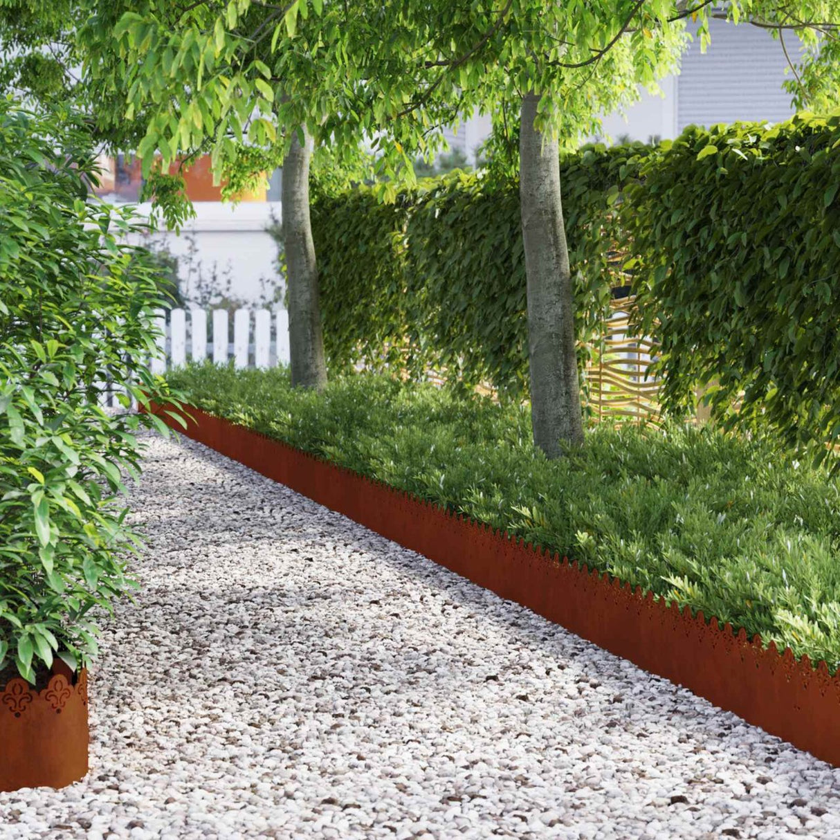 vidaXL Gazonranden 10 pcs Zwart 103 x 0,05 x 22 cm Staal