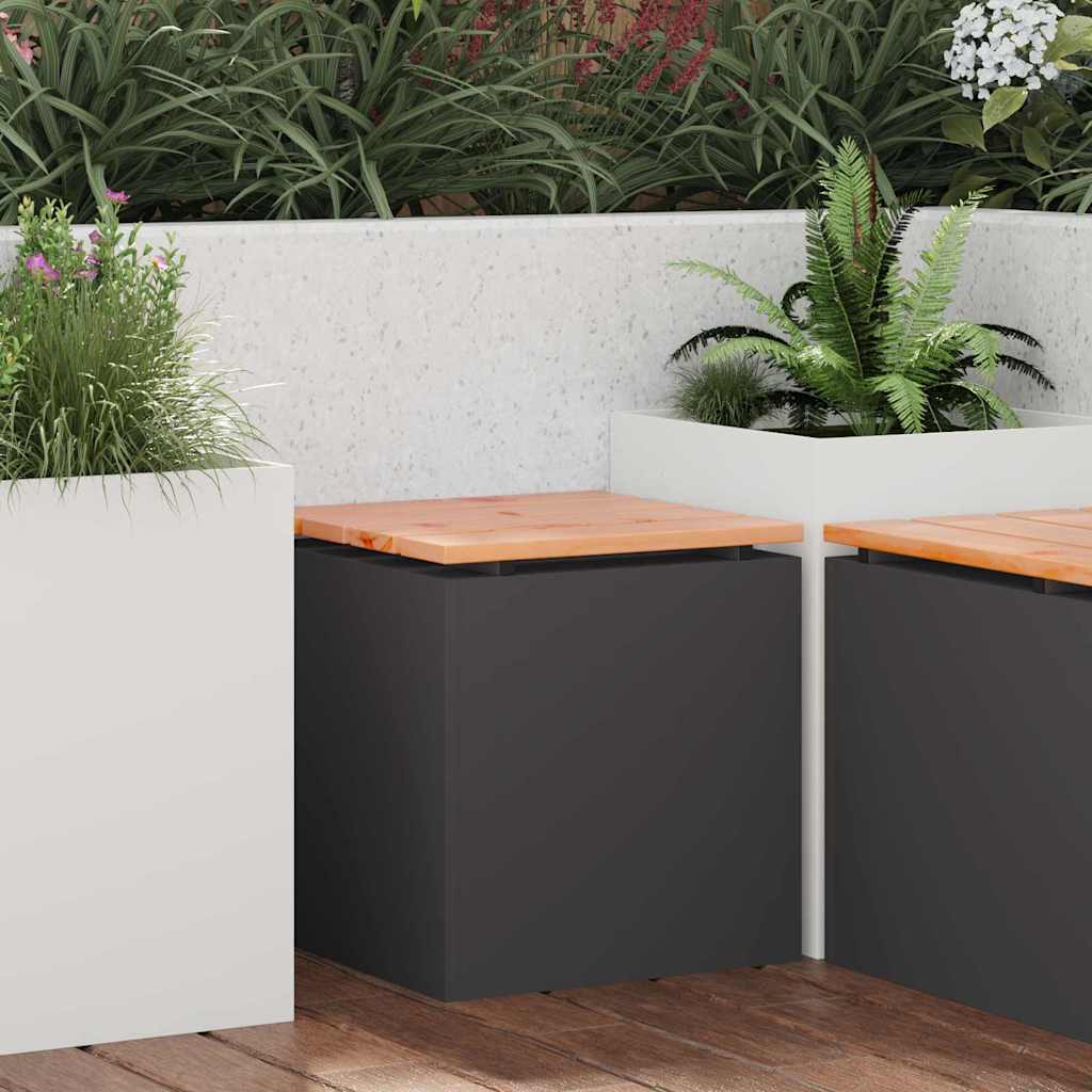 vidaXL Tuinbank Zwart Massief Douglas Hout en Staal