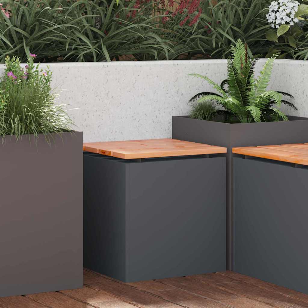 vidaXL Tuinbank Zwart Massief Douglas Hout en Staal
