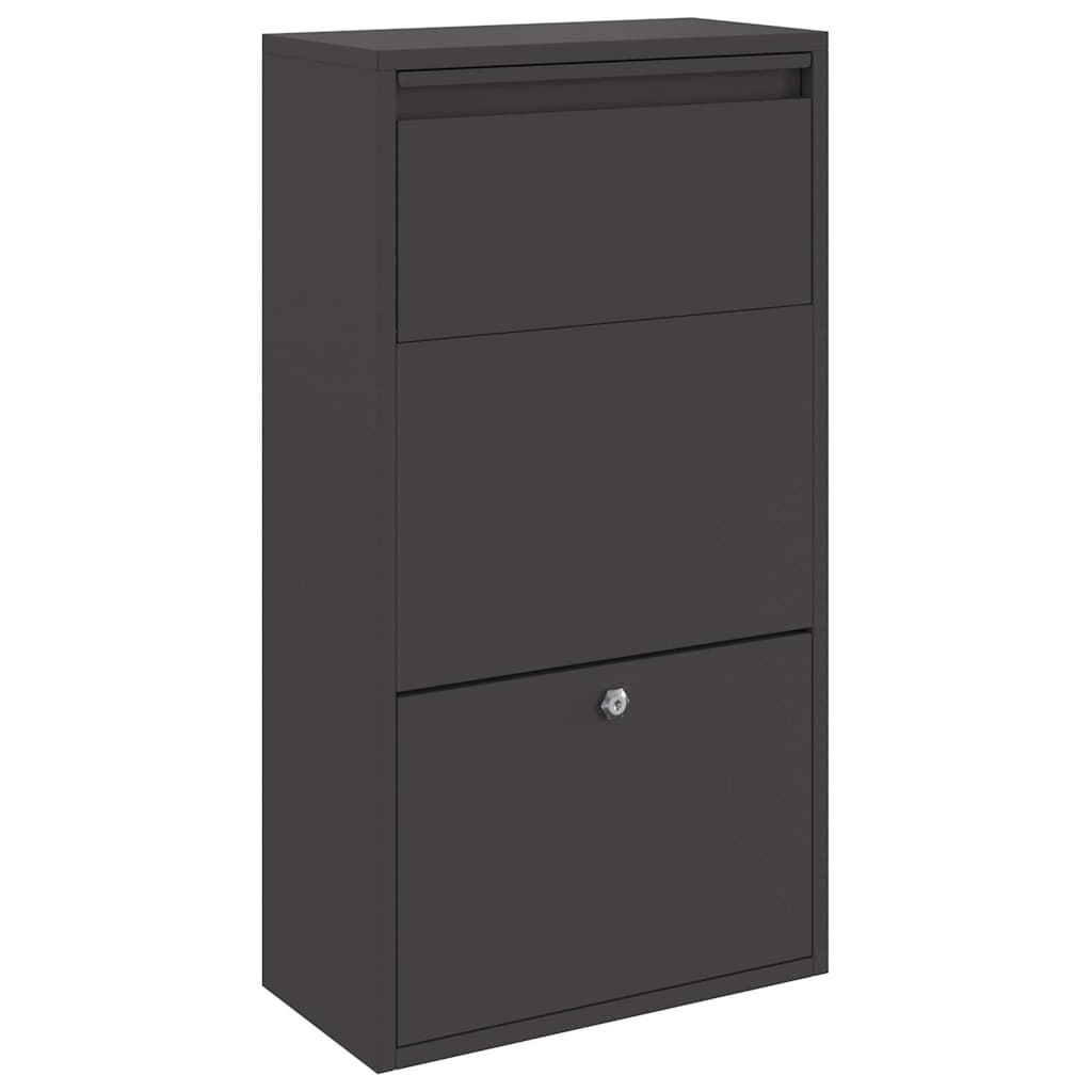 vidaXL Pakket Inwerpkoker met opslag Zwart 44 x 22 x 82 cm Staal