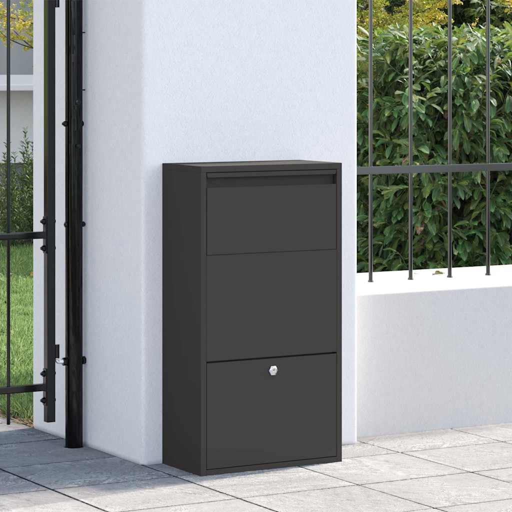 vidaXL Pakket Inwerpkoker met opslag Zwart 44 x 22 x 82 cm Staal