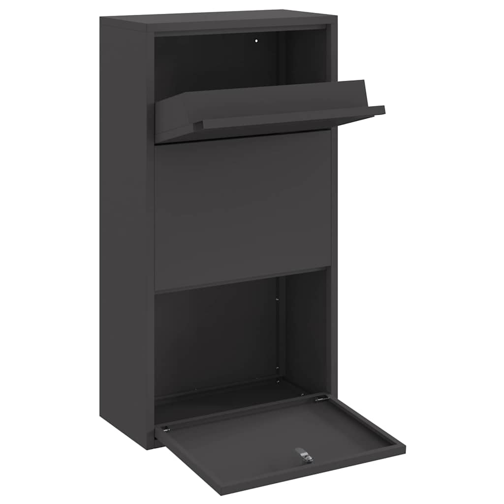vidaXL Pakket Inwerpkoker met opslag Zwart 44 x 22 x 82 cm Staal