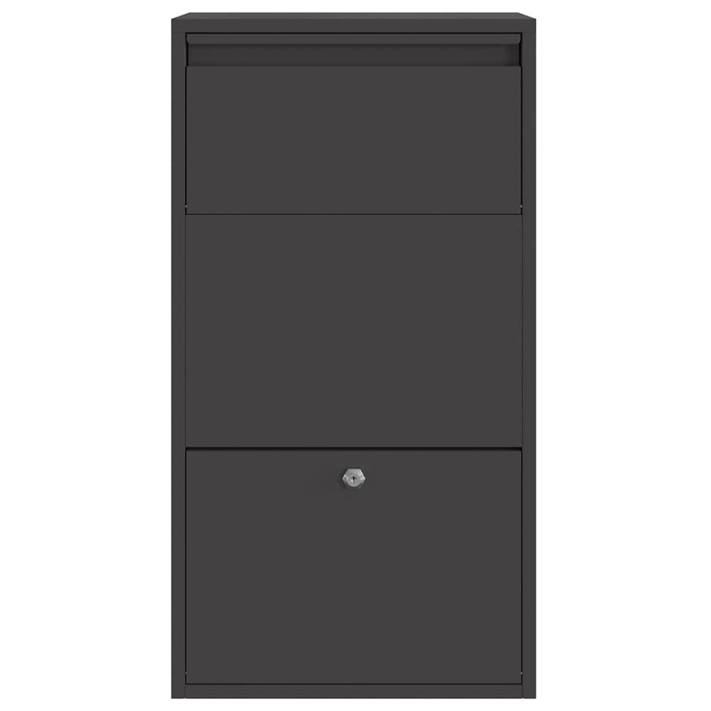vidaXL Pakket Inwerpkoker met opslag Zwart 44 x 22 x 82 cm Staal