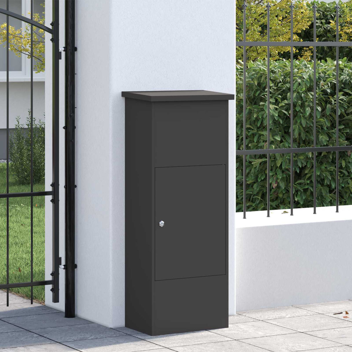 vidaXL Pakket Inwerpkoker met opslag Zwart 44,5 x 29 x 110,5 cm Staal