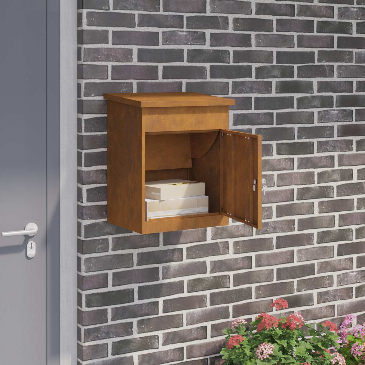 vidaXL Pakket Inwerpkoker met opslag Zwart 47.5 x 38 x 59 cm Staal