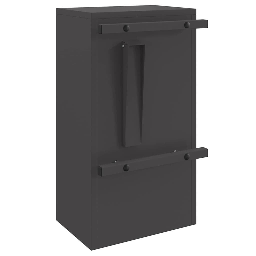 vidaXL Brievenbus met opslag met de deur Zwart 30 x 20 x 55 cm Staal