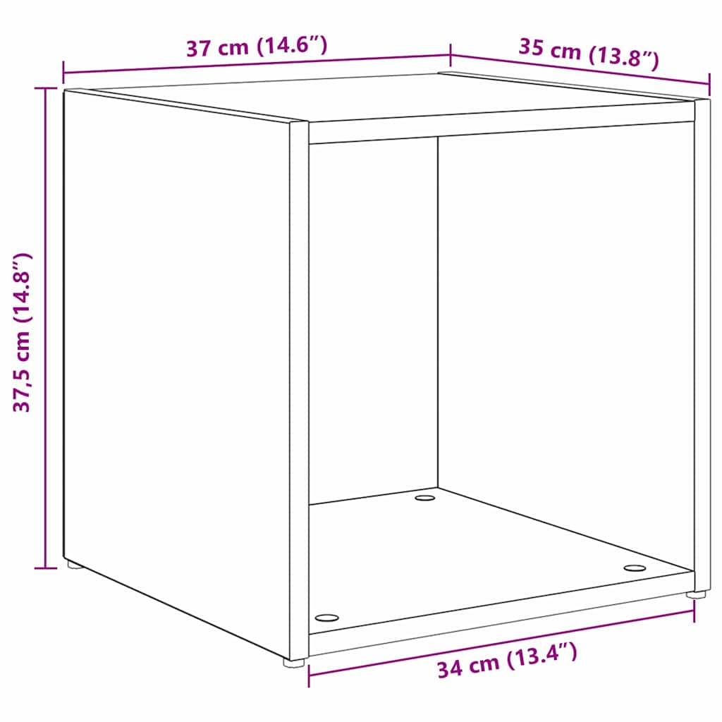 vidaXL Tv-meubel 37x35x37 cm bewerkt hout wit