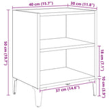 vidaXL Nachtkastje met metalen poten 40x30x50 cm wit