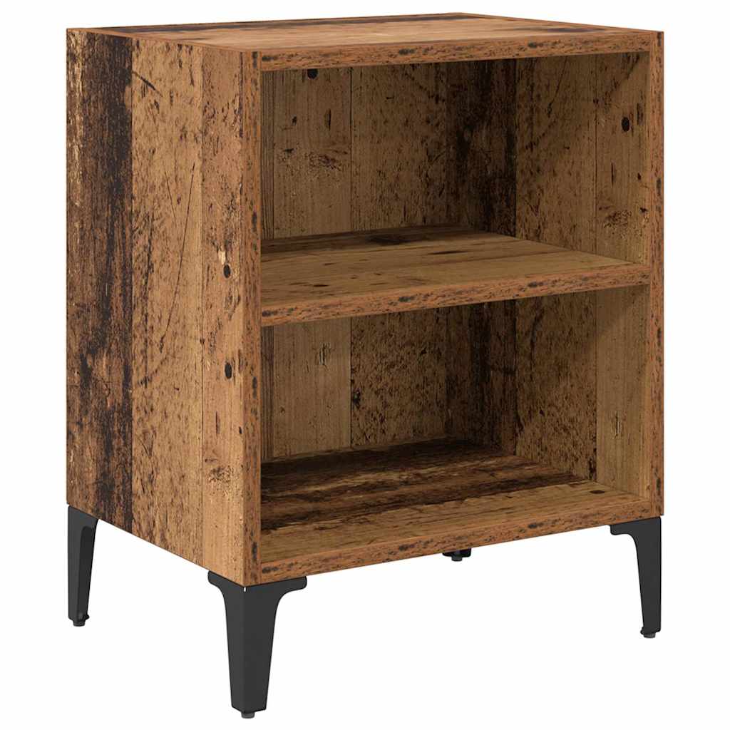 vidaXL Nachtkastje met metalen poten 40x30x50 cm wit