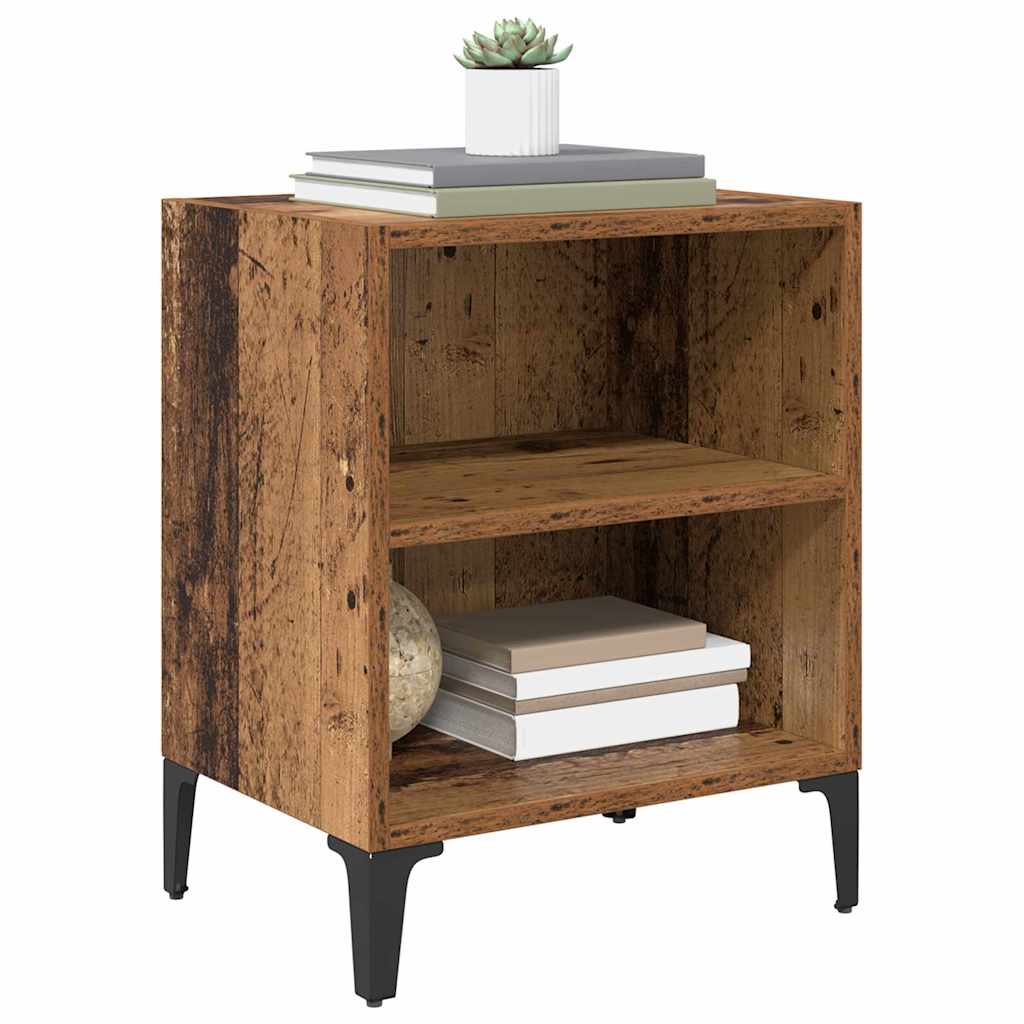 vidaXL Nachtkastje met metalen poten 40x30x50 cm wit