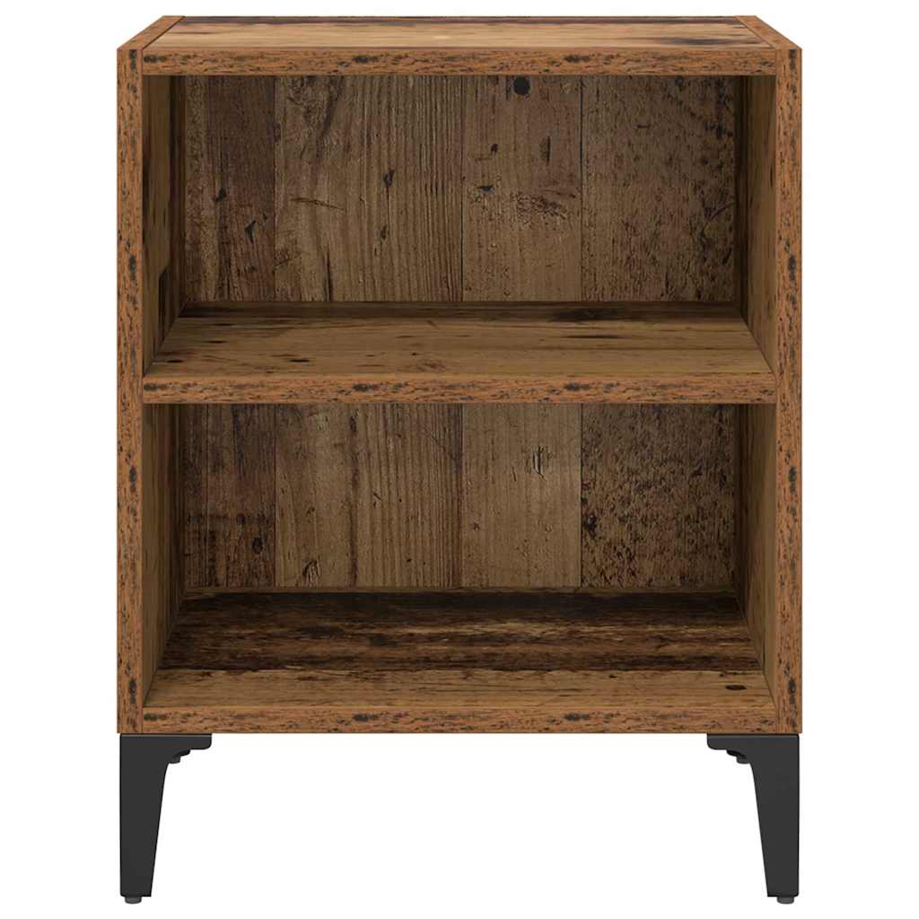 vidaXL Nachtkastje met metalen poten 40x30x50 cm wit