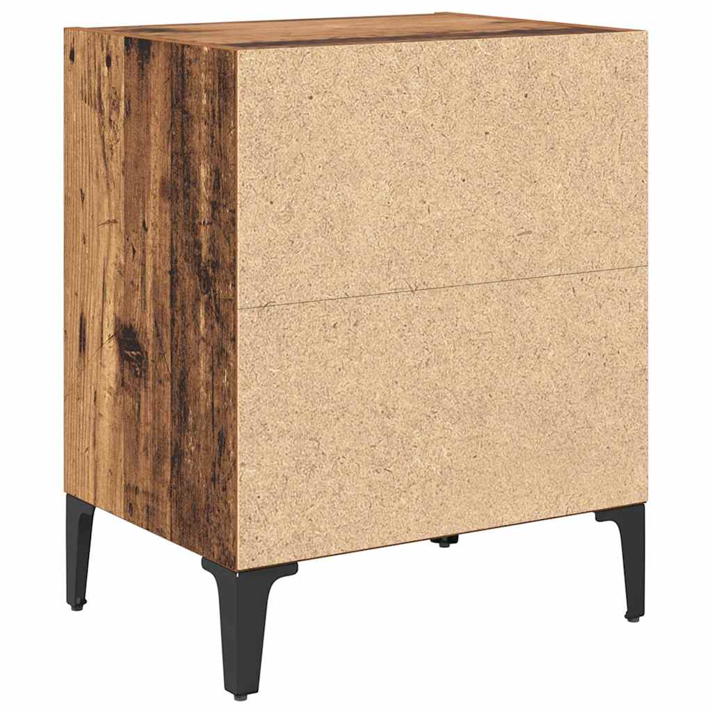vidaXL Nachtkastje met metalen poten 40x30x50 cm wit