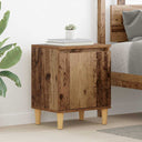 vidaXL Nightstand with Solid Wood Legs 40x30x50 cm White