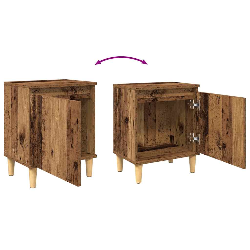 vidaXL Nightstand with Solid Wood Legs 40x30x50 cm White