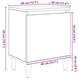 vidaXL Nightstand with Solid Wood Legs 40x30x50 cm White