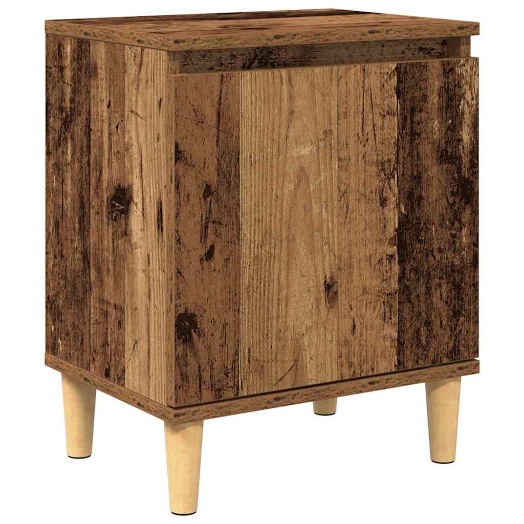 vidaXL Nightstand with Solid Wood Legs 40x30x50 cm White
