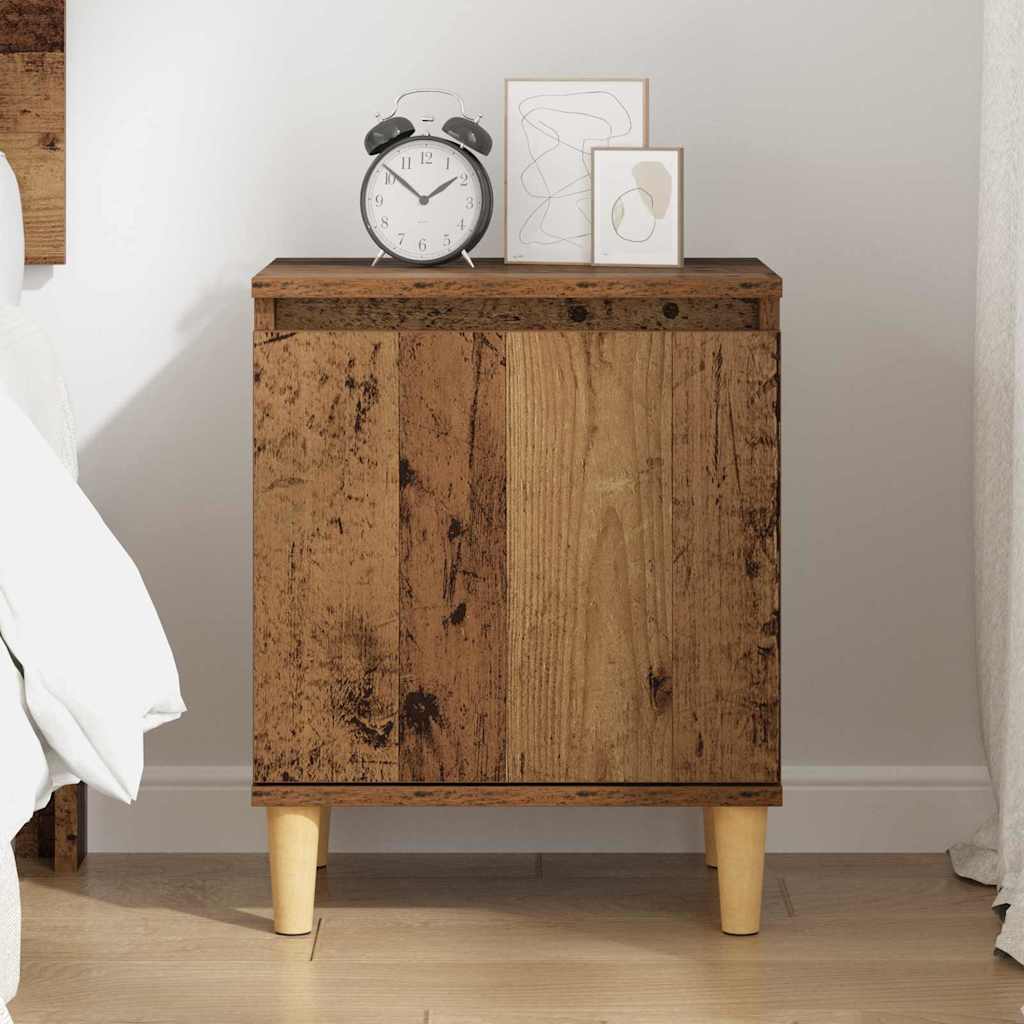 vidaXL Nightstand with Solid Wood Legs 40x30x50 cm White