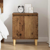 vidaXL Nightstand with Solid Wood Legs 40x30x50 cm White