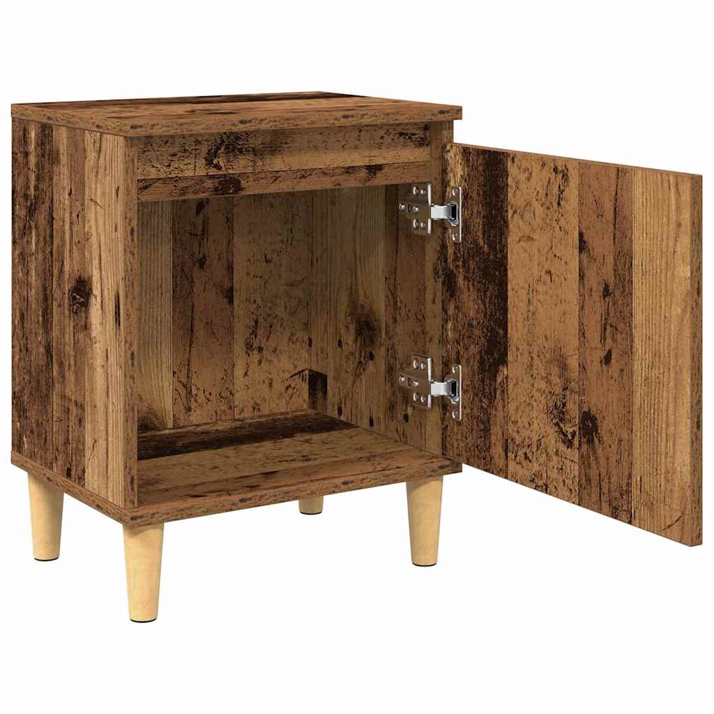 vidaXL Nightstand with Solid Wood Legs 40x30x50 cm White