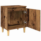 vidaXL Nightstand with Solid Wood Legs 40x30x50 cm White