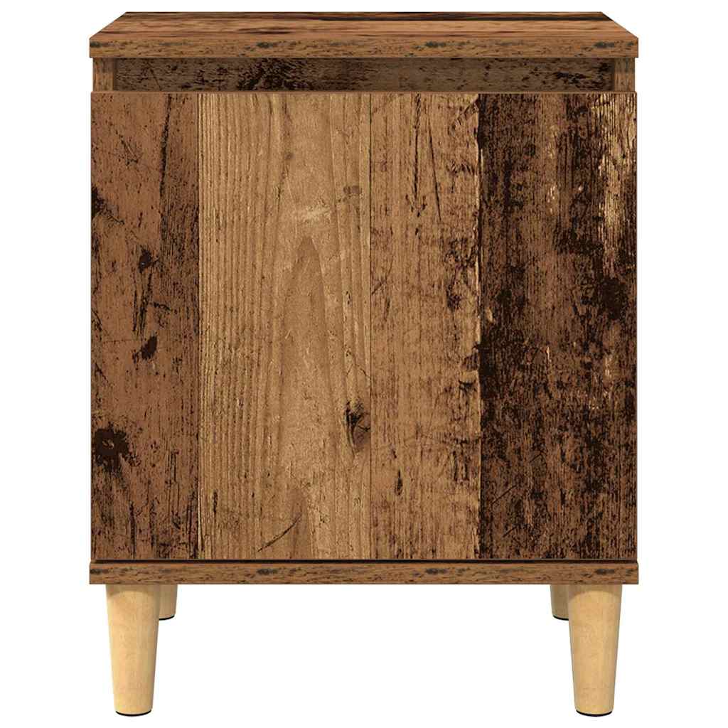 vidaXL Nightstand with Solid Wood Legs 40x30x50 cm White