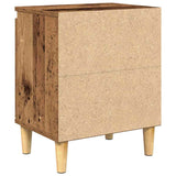 vidaXL Nightstand with Solid Wood Legs 40x30x50 cm White