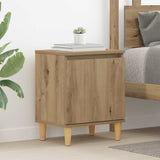 vidaXL Nightstand with Solid Wood Legs 40x30x50 cm White