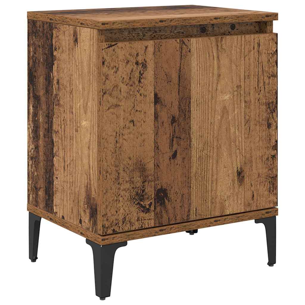 vidaXL Nachtkastje met metalen poten 40x30x50 cm wit