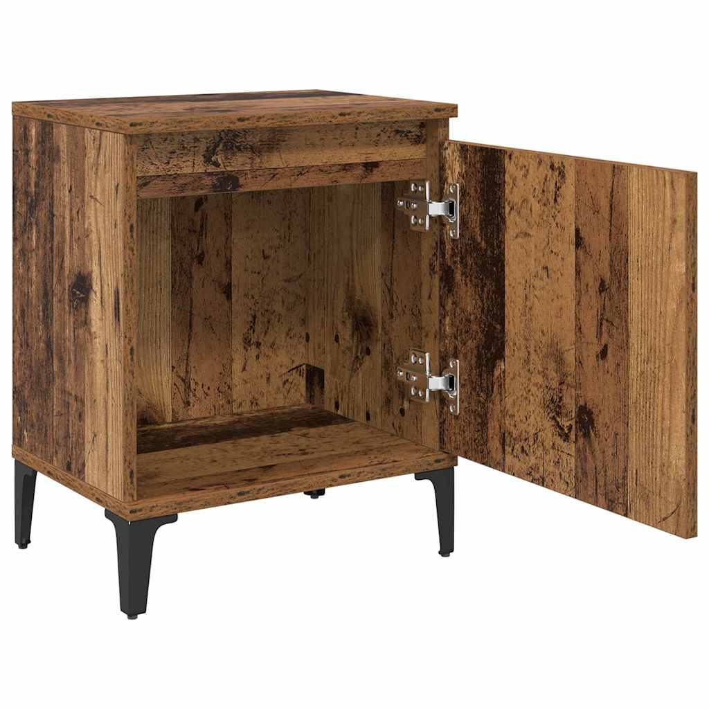 vidaXL Nachtkastje met metalen poten 40x30x50 cm wit