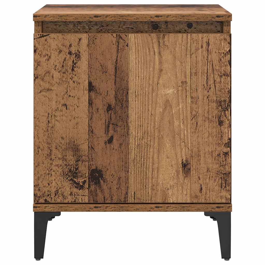 vidaXL Nachtkastje met metalen poten 40x30x50 cm wit