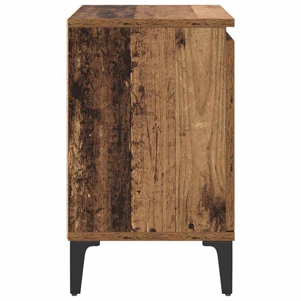vidaXL Nachtkastje met metalen poten 40x30x50 cm wit