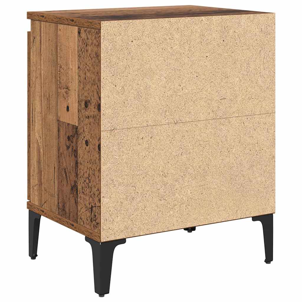 vidaXL Nachtkastje met metalen poten 40x30x50 cm wit